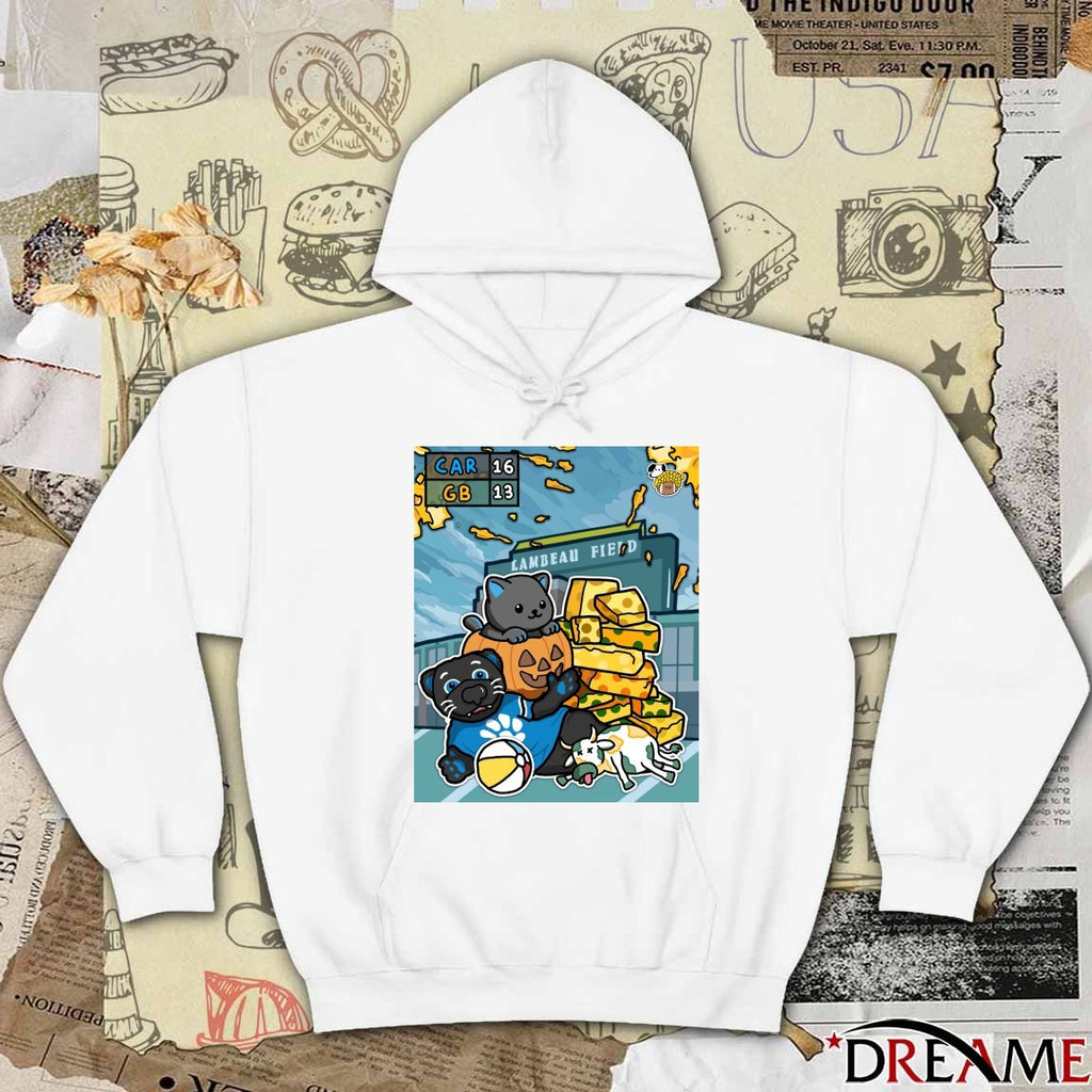 Carolina Panthers Vs Green Bay Packers Final Score 16 – 13 Lambeau Field Victory Doodle Poster t-shirt