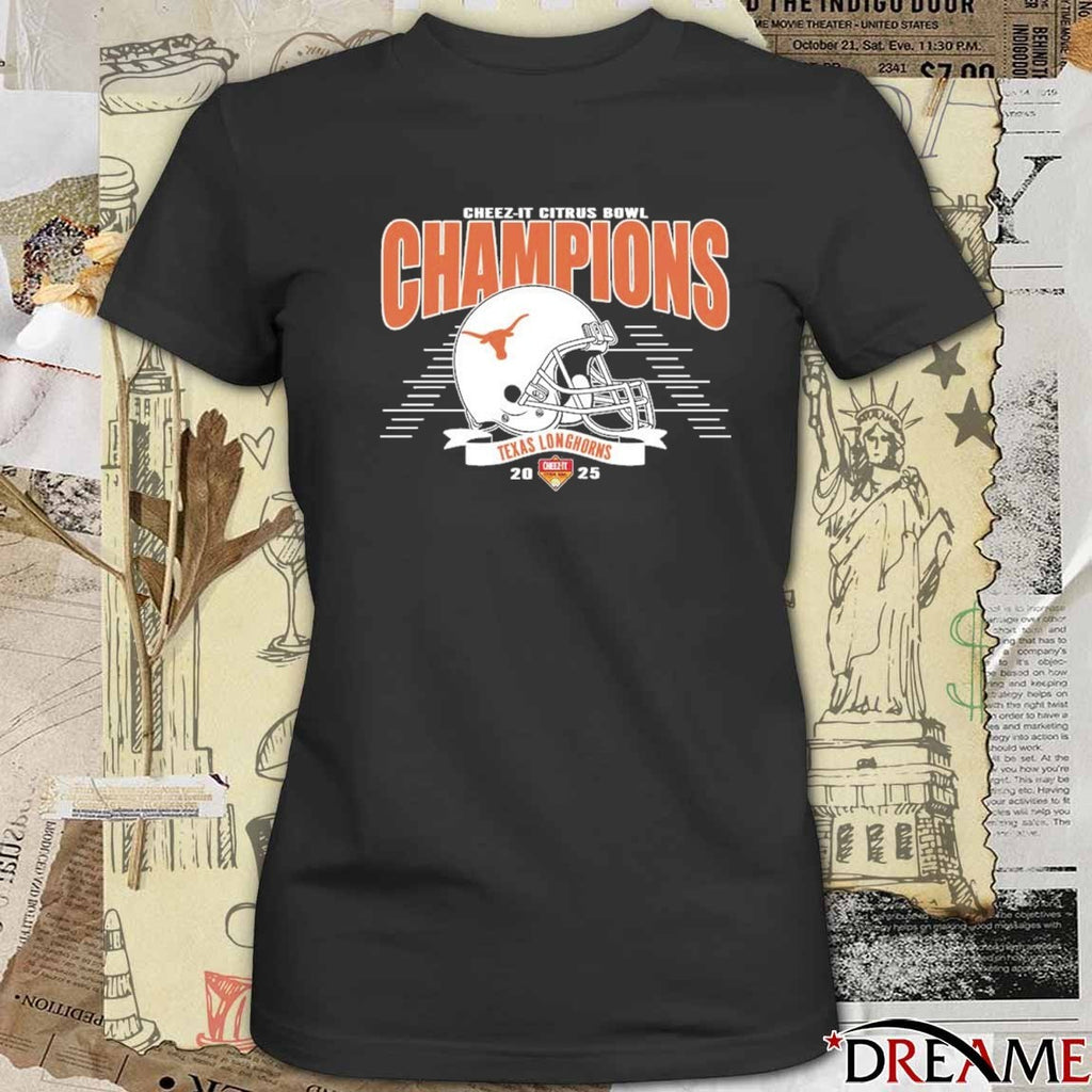 Celebrate Texas Longhorns Football Champions 2025 Cheez-It Citrus Bowl Helmet t-shirt