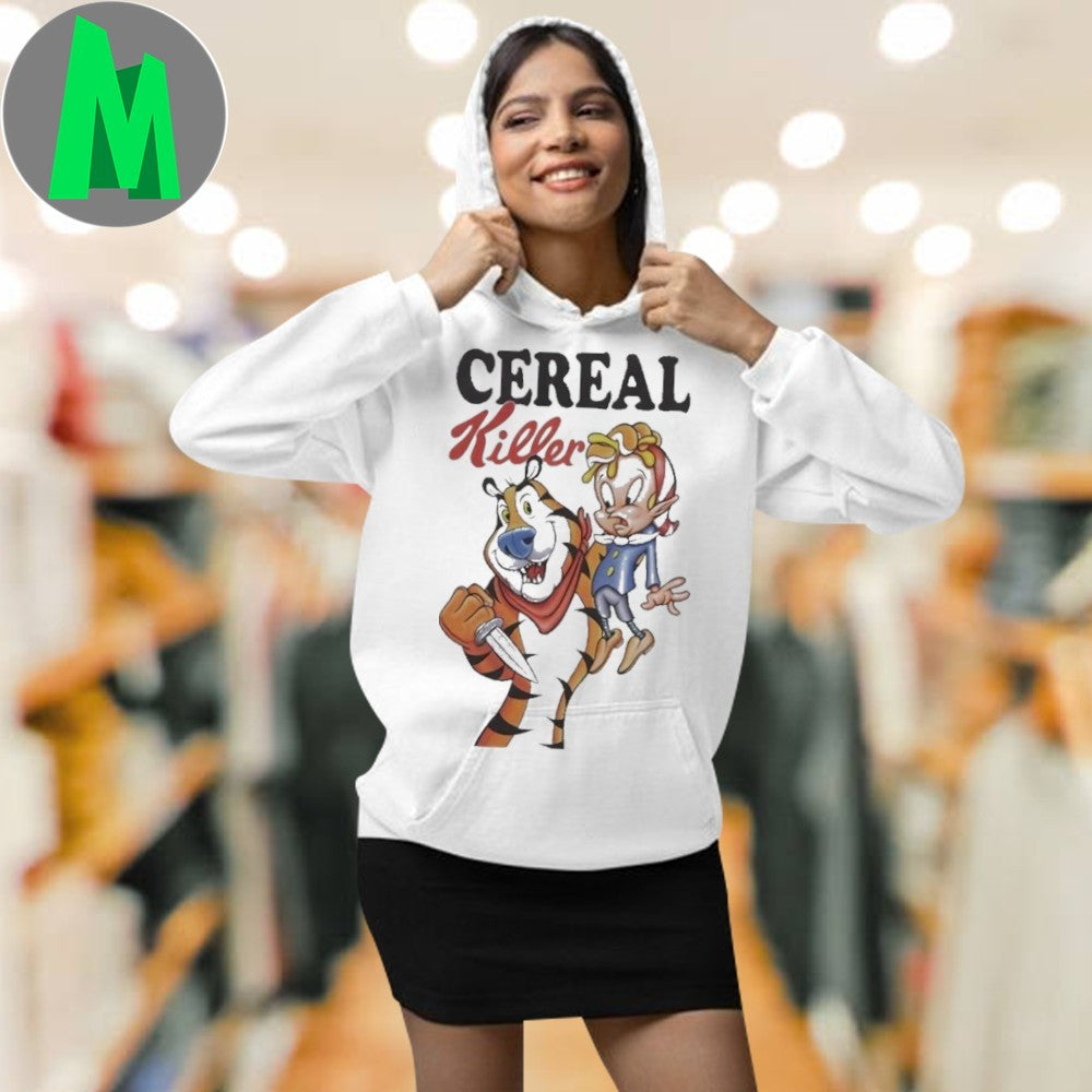 Cereal Killer Tony The Tiger Funny Graphic T-Shirt Cartoon Fan Tee