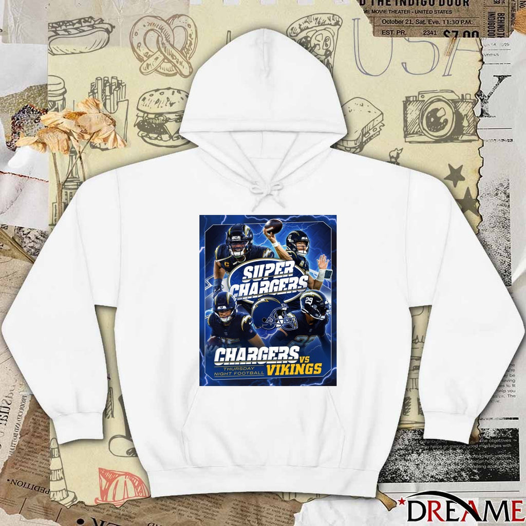 Chargers Vs Vikings Super Chargers Thursday Night Football 2025 Poster t-shirt