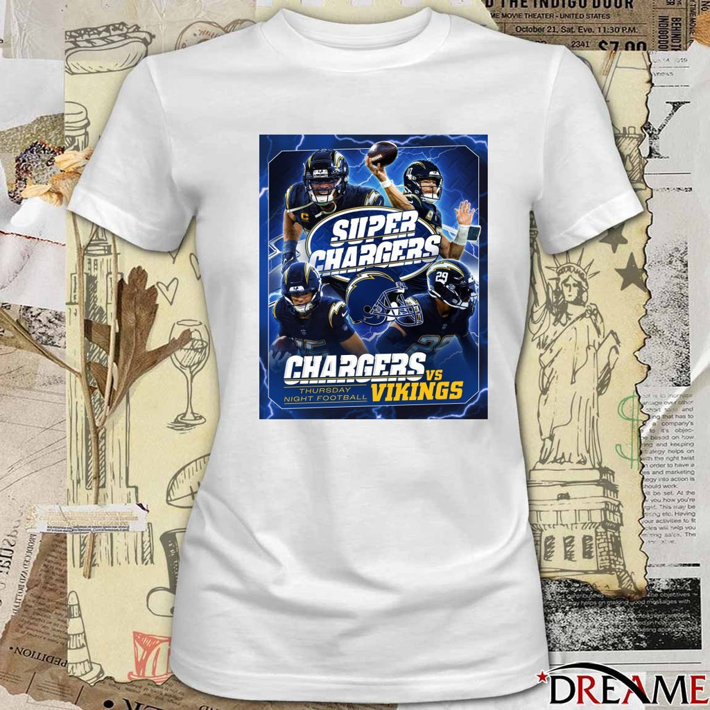 Chargers Vs Vikings Super Chargers Thursday Night Football 2025 Poster t-shirt