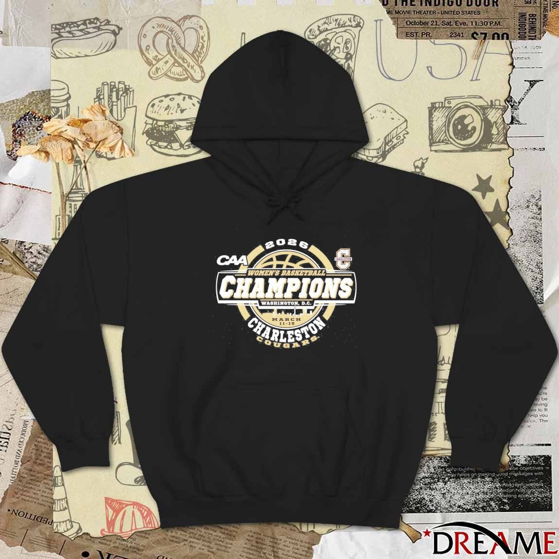 Charleston Cougars 2026 CAA Women’s Basketball Tournament Champions t-shirt