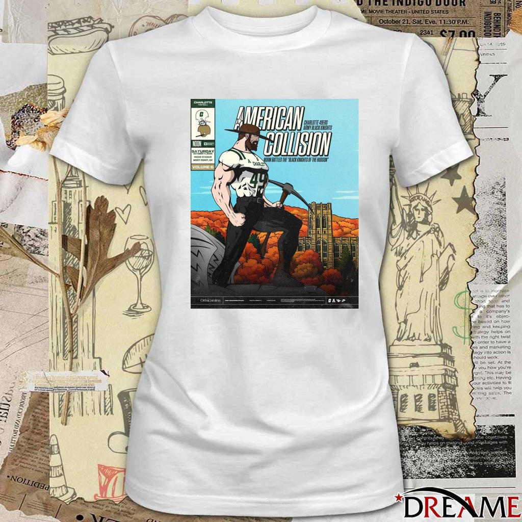 Charlotte 49ers Vs Army Black Knights American Collision Saturday October 11 2025 Poster t-shirt