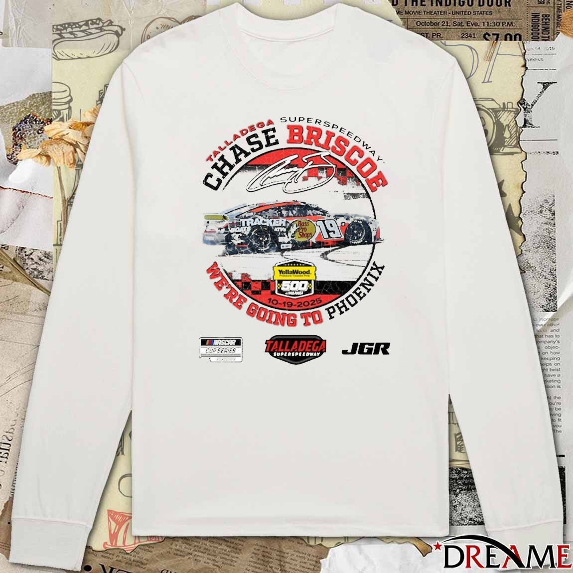 Chase Briscoe Checkered Flag Sports 2025 YellaWood 500 Race Winner We’re Going To Phoenix NASCAR Signature t-shirt