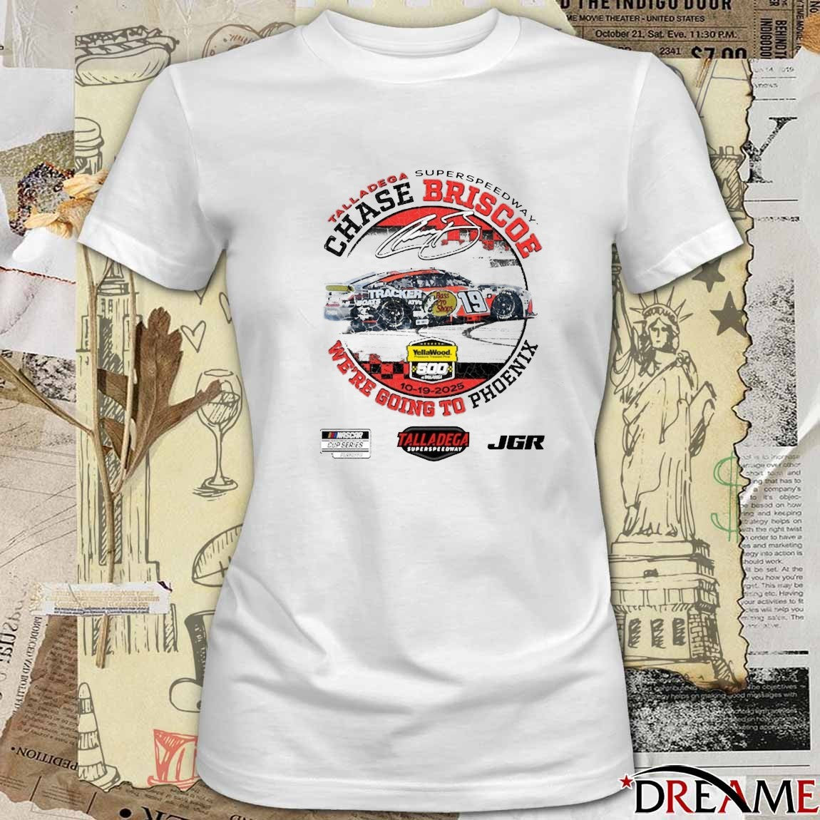 Chase Briscoe Checkered Flag Sports 2025 YellaWood 500 Race Winner We’re Going To Phoenix NASCAR Signature t-shirt