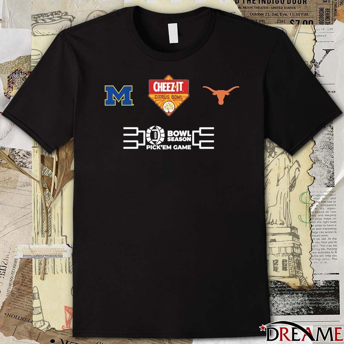 Cheez-It Citrus Bowl Michigan Wolverines vs Texas Longhorn Bowl Season Pick’em Game Logos t-shirt