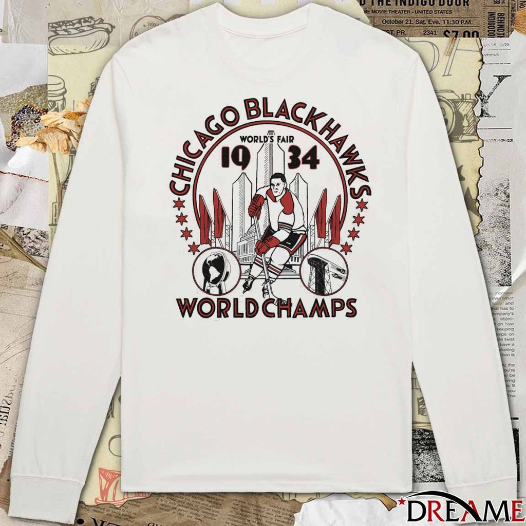 Chicago Blackhawks World’s Fair 1934 World Champs Homage t-shirt
