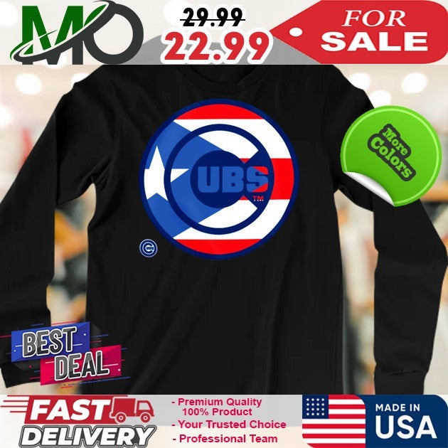 Chicago Cubs New Era Royal Puerto Rican Flag Logo New 2025 T-Shirt