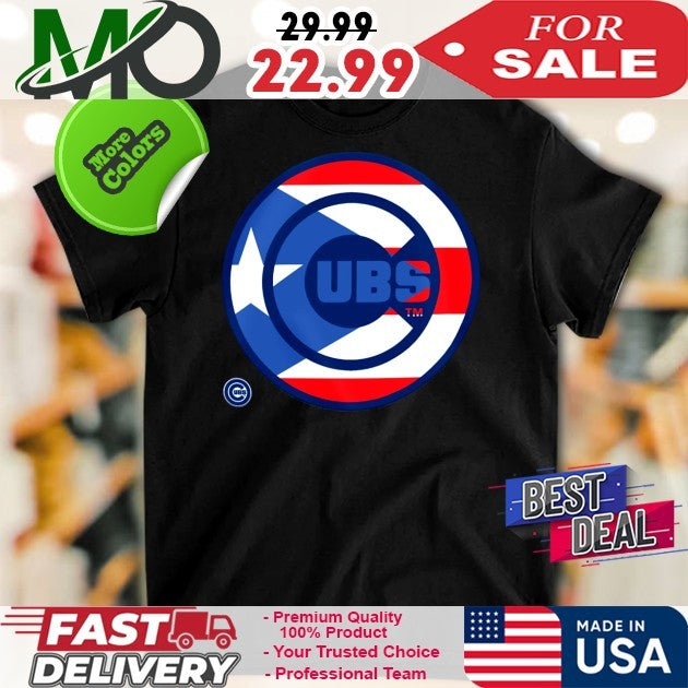 Chicago Cubs New Era Royal Puerto Rican Flag Logo New 2025 T-Shirt