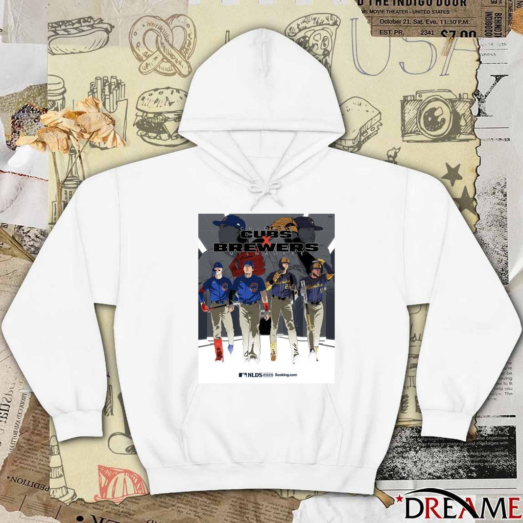 Chicago Cubs Vs Milwaukee Brewers 2025 MLB National League Division Series Art Poster t-shirt