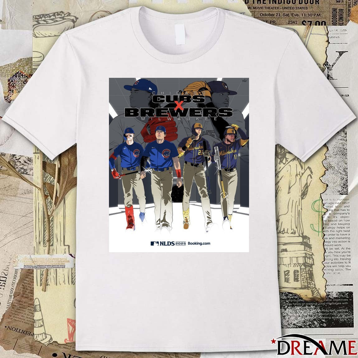 Chicago Cubs Vs Milwaukee Brewers 2025 MLB National League Division Series Art Poster t-shirt