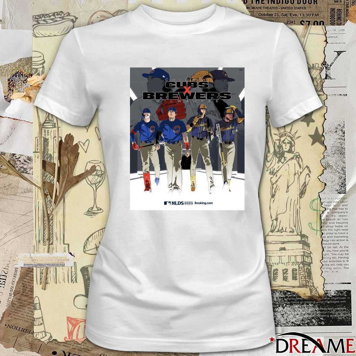 Chicago Cubs Vs Milwaukee Brewers 2025 MLB National League Division Series Art Poster t-shirt