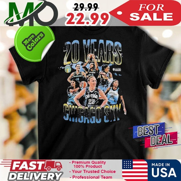 Chicago Sky WNBA 20 Years Celebration Basketball Fan Shirt