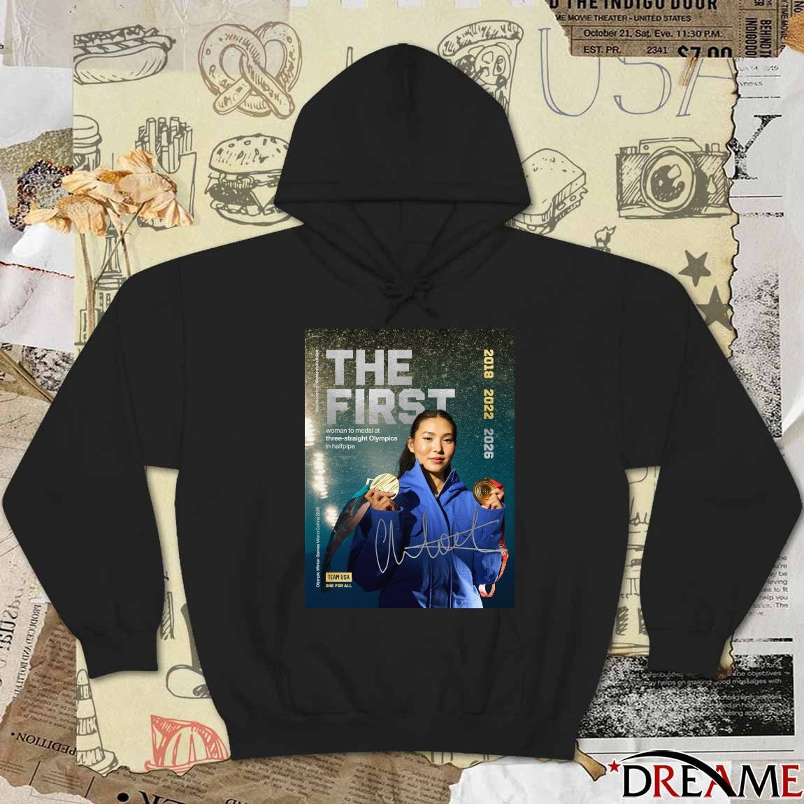 Chloe Kim The First Woman To Medal At Three-Straight Olympics In Halfpipe Signature Poster t-shirt