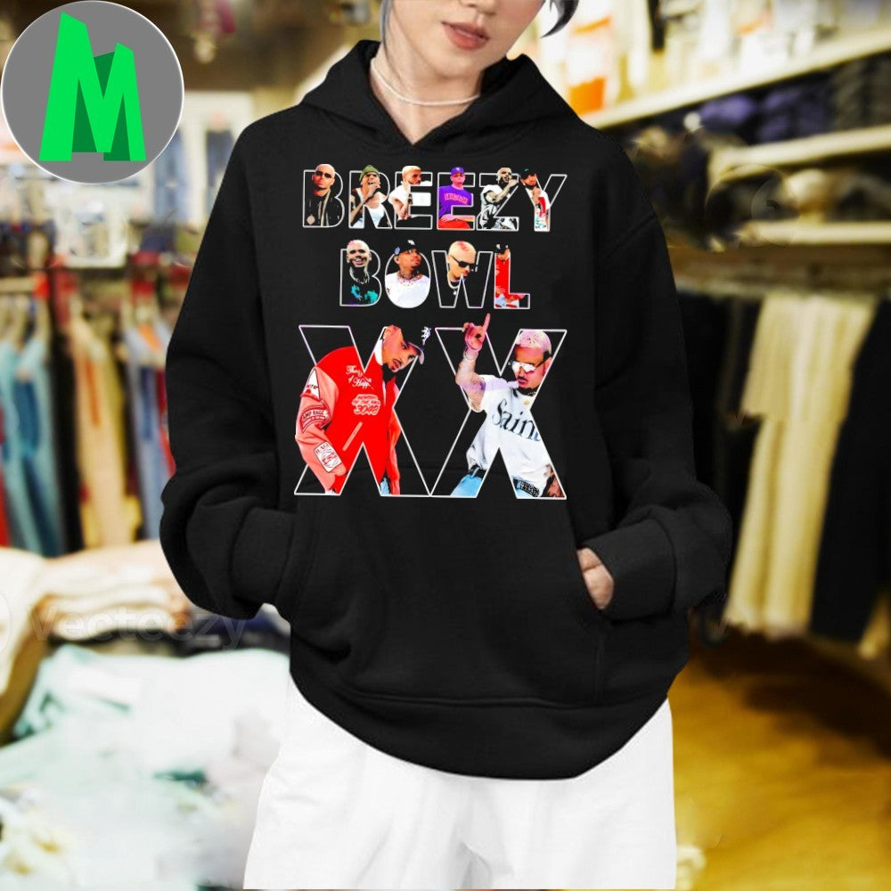 Chris Brown Breezy Bowl Xx Tour Concert Collage Streetwear Shirt