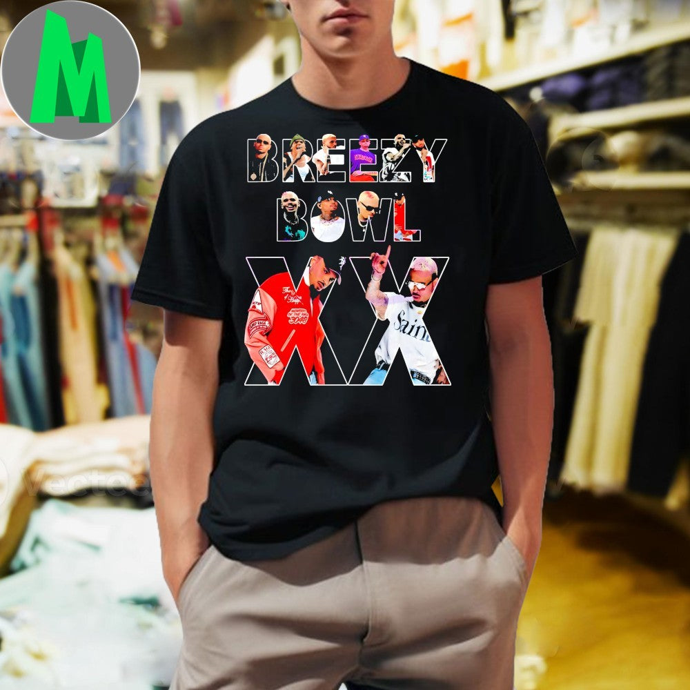 Chris Brown Breezy Bowl Xx Tour Concert Collage Streetwear Shirt