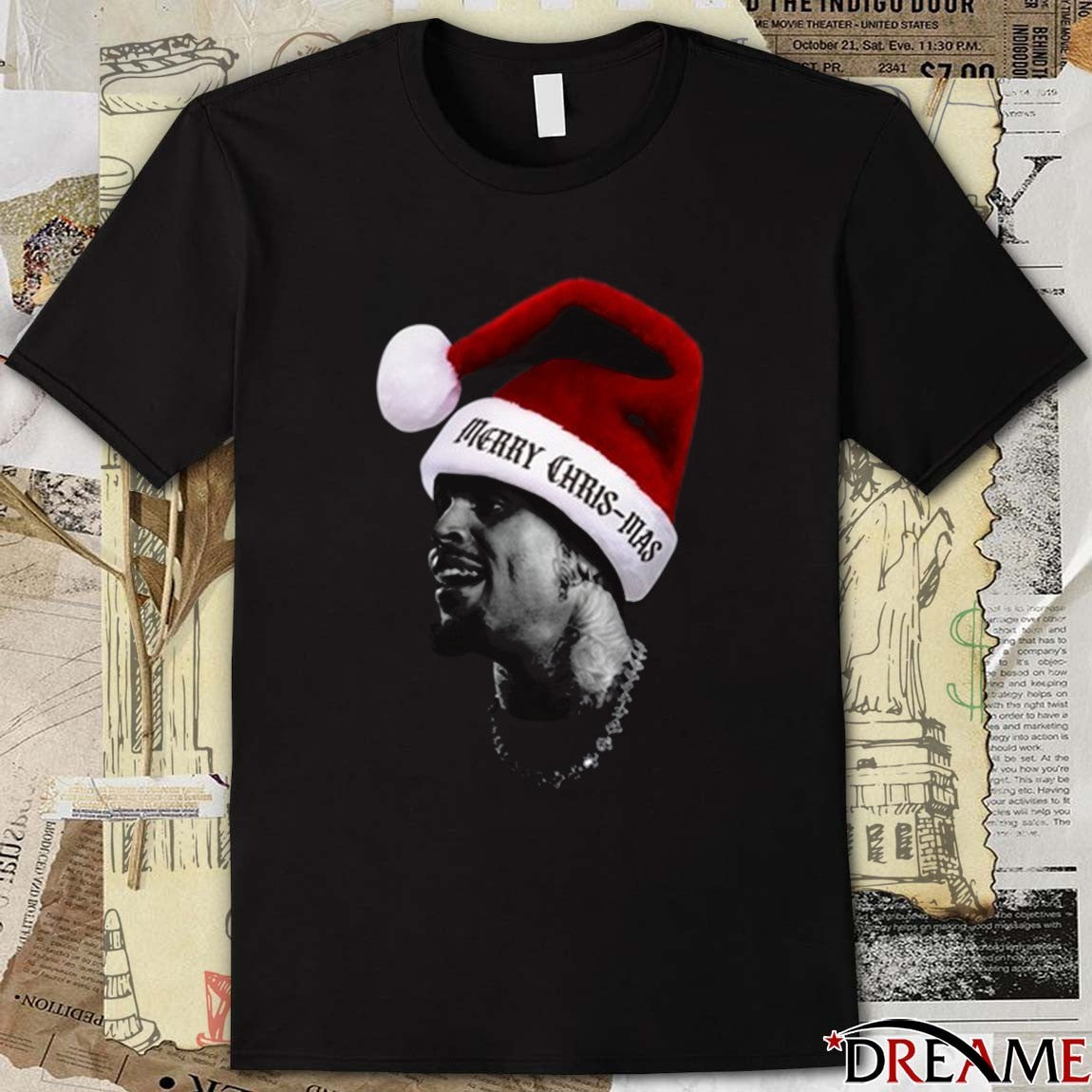 Chris Brown Merry Chris-Mas Big Head Merry Christmas 2025 t-shirt