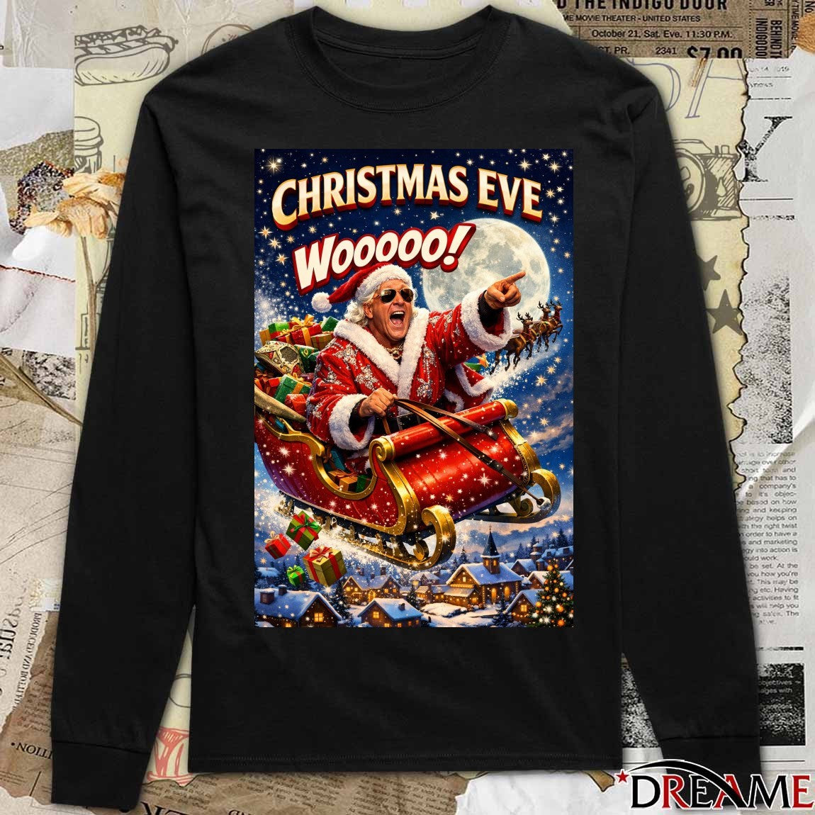 Christmas Eve Wooooo Ric Flair Santa Claus Is Coming To Town 2025 Poster t-shirt