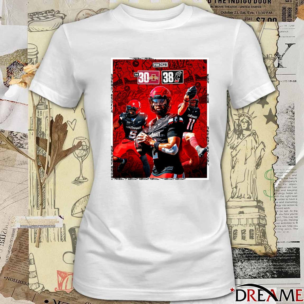 Cincinnati Bearcats Vs Iowa State Cyclones 38 – 30 Score on October 5, 2025 Poster t-shirt