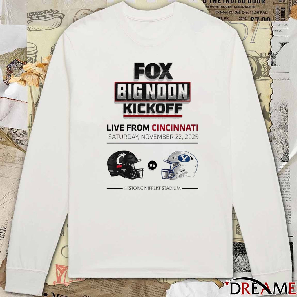 Cincinnati Bearcats vs. BYU Cougars FOX Big Noon Kickoff November 22, 2025 Historic Nippert Stadium Poster t-shirt