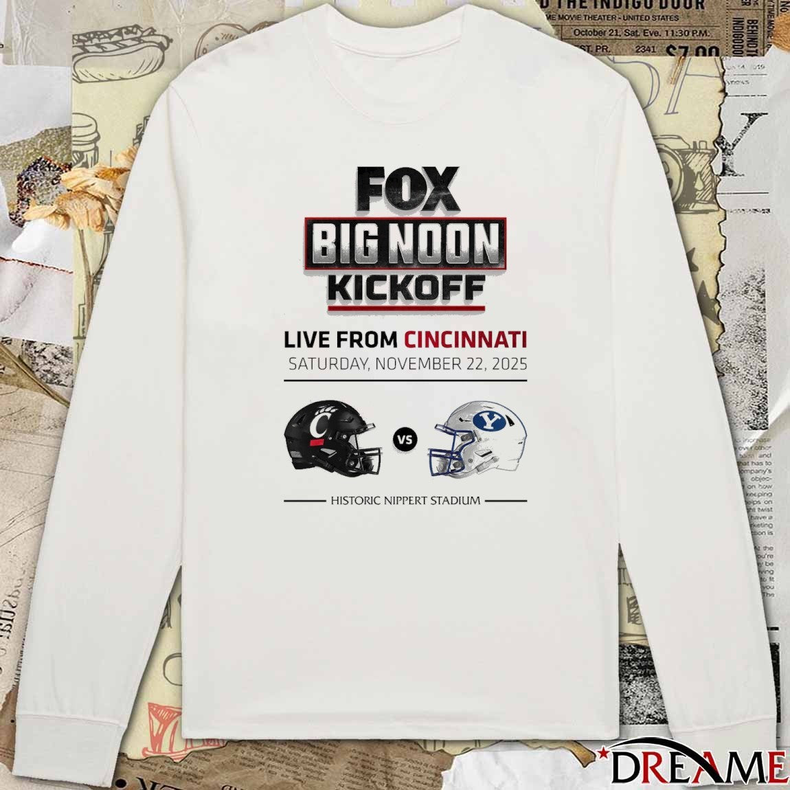 Cincinnati Bearcats vs. BYU Cougars FOX Big Noon Kickoff November 22, 2025 Historic Nippert Stadium Poster t-shirt
