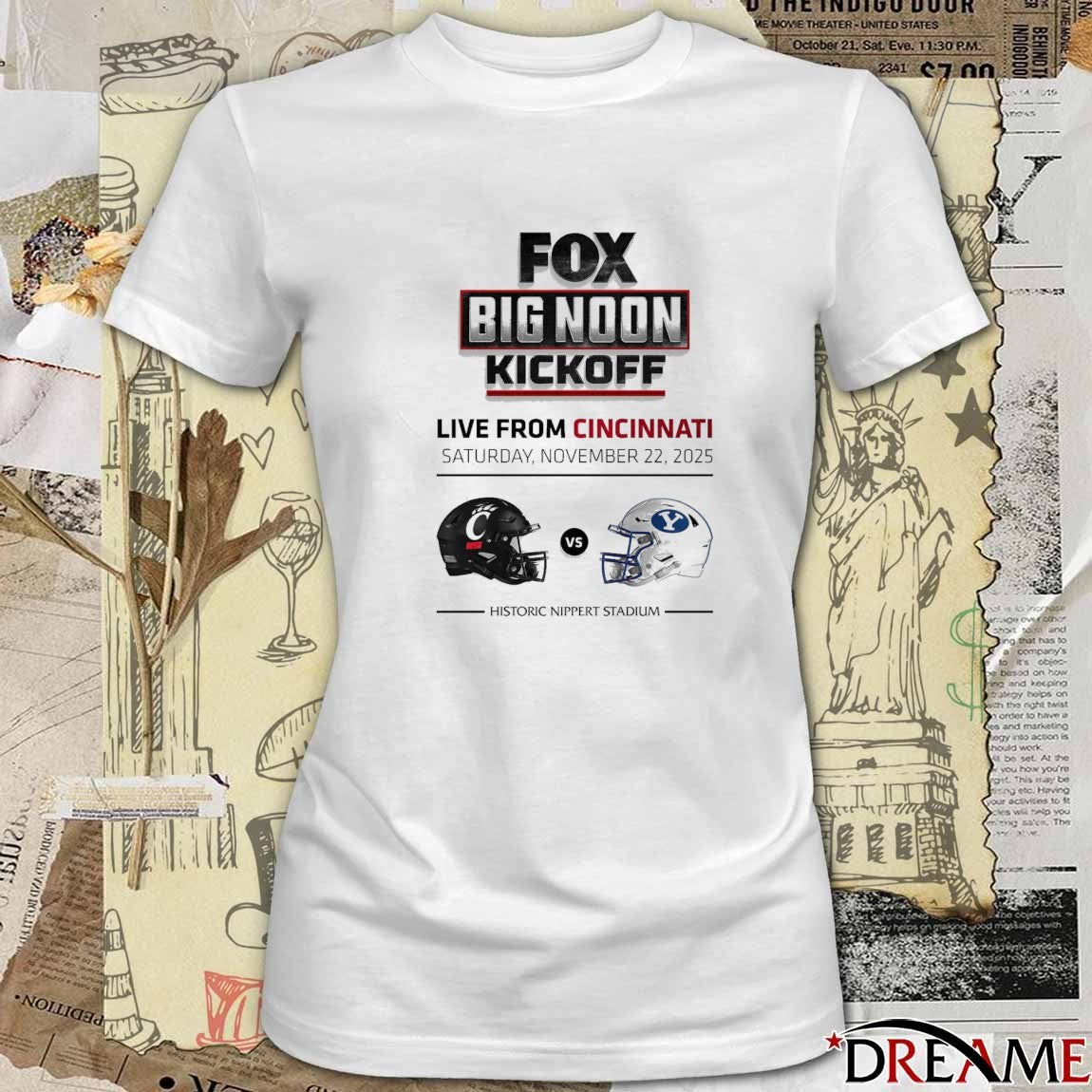 Cincinnati Bearcats vs. BYU Cougars FOX Big Noon Kickoff November 22, 2025 Historic Nippert Stadium Poster t-shirt