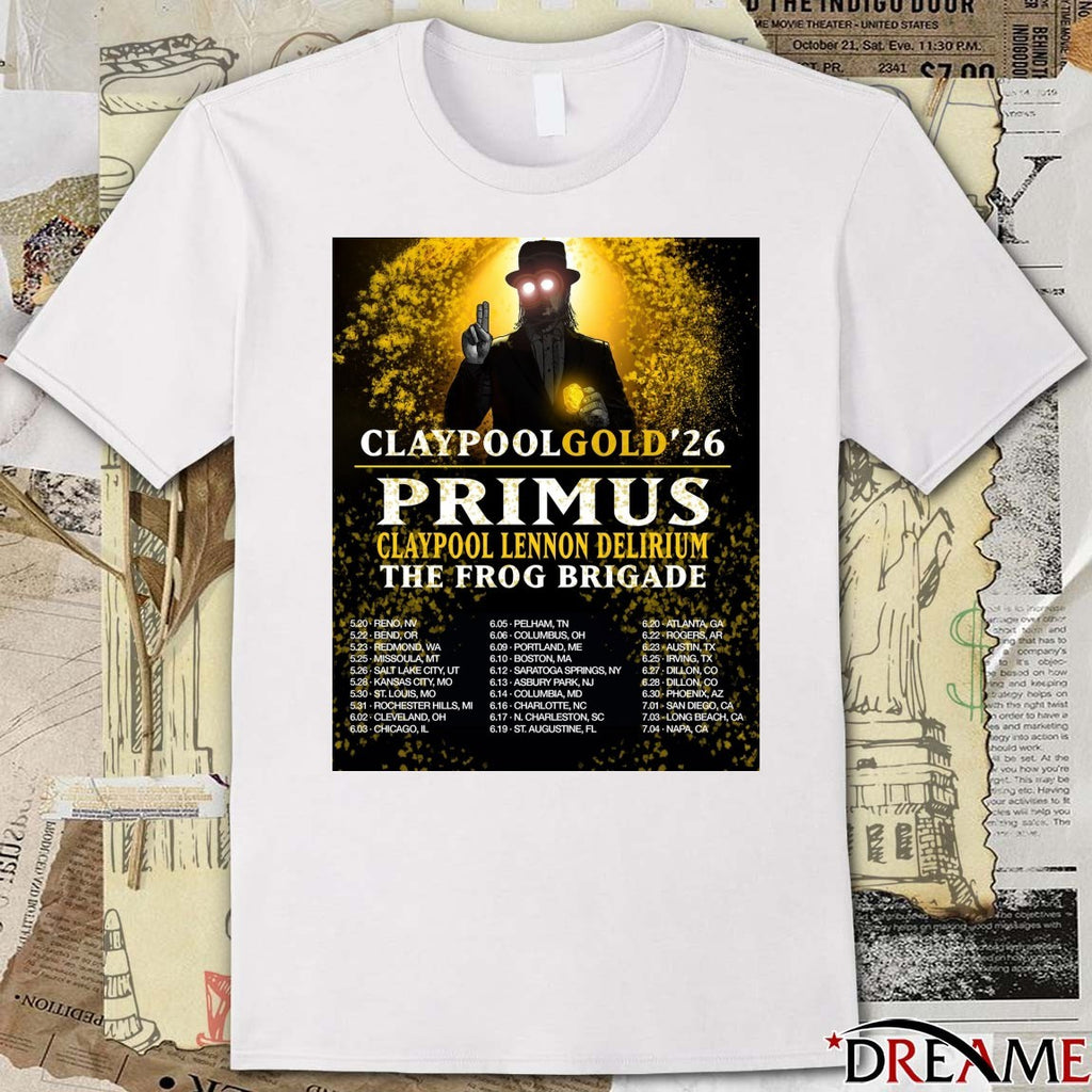 Claypool Gold ’26 Primus Claypool Lennon Delirium The Frog Brigade Poster t-shirt