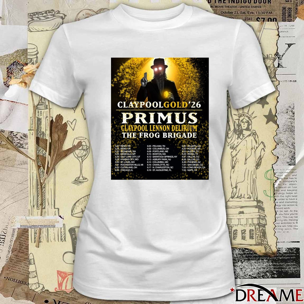 Claypool Gold ’26 Primus Claypool Lennon Delirium The Frog Brigade Poster t-shirt
