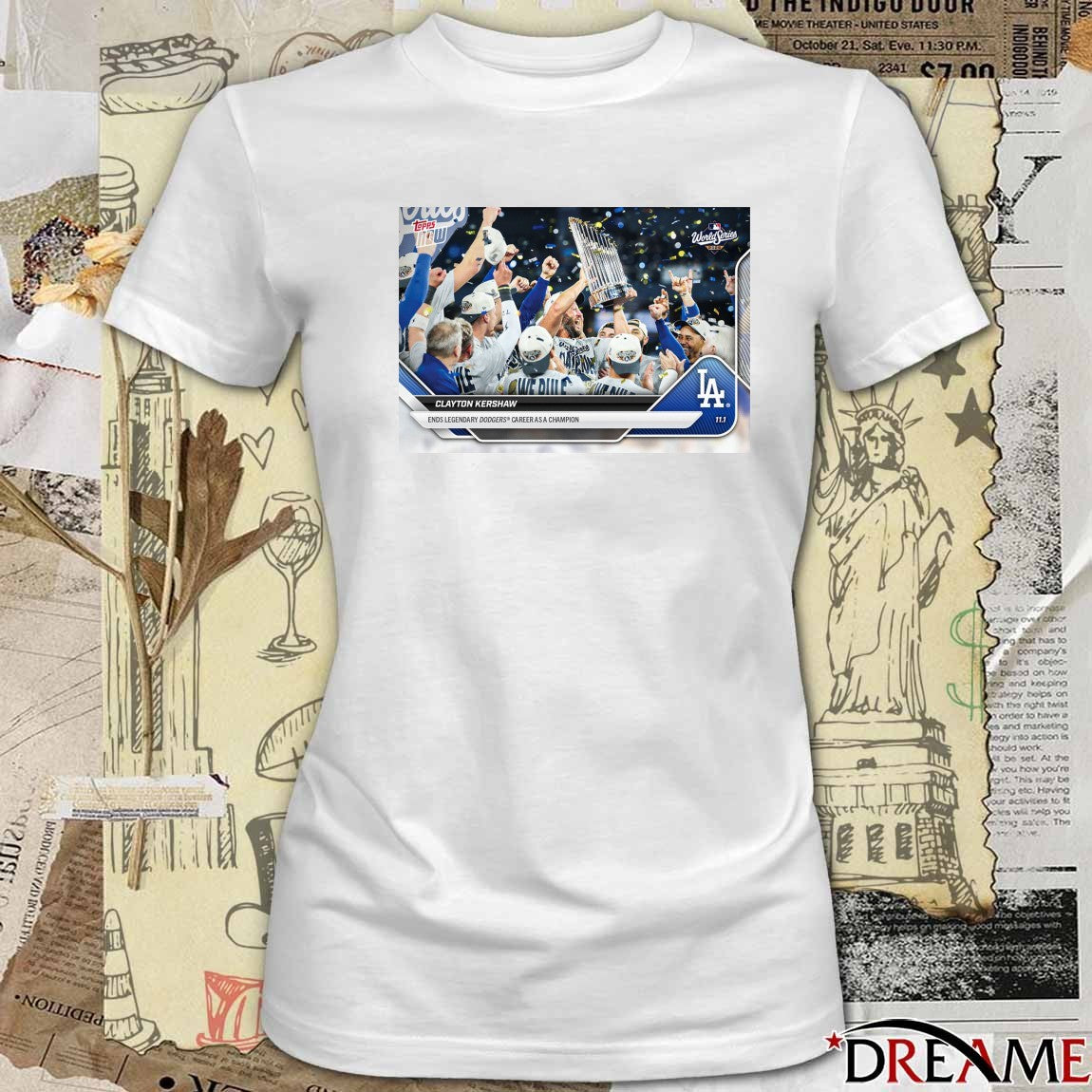 Clayton Kershaw 2025 MLB Topps Los Angeles Dodgers Ends Legendary Dodgers Career As A Champion Card t-shirt
