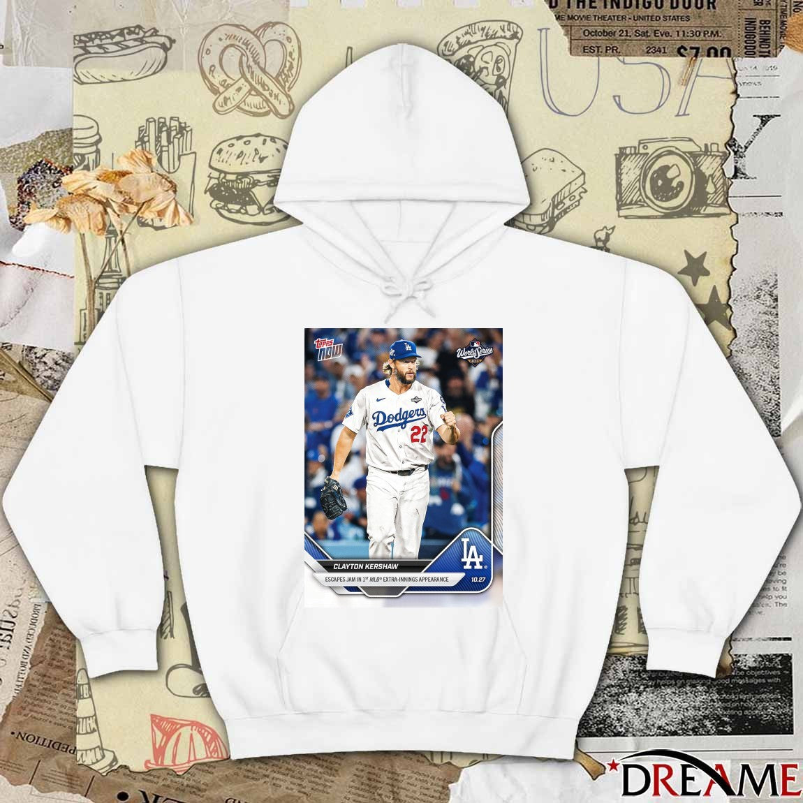 Clayton Kershaw 2025 MLB Topps Los Angeles Dodgers Escapes Jam In 1st MLB Extra-Inning Appearance t-shirt