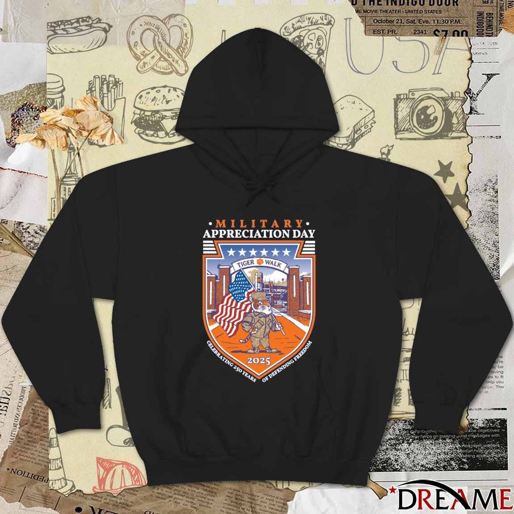 Clemson Tigers 2025 Military Appreciation Day Celebrating 250 Years Of Defending Freedom t-shirt