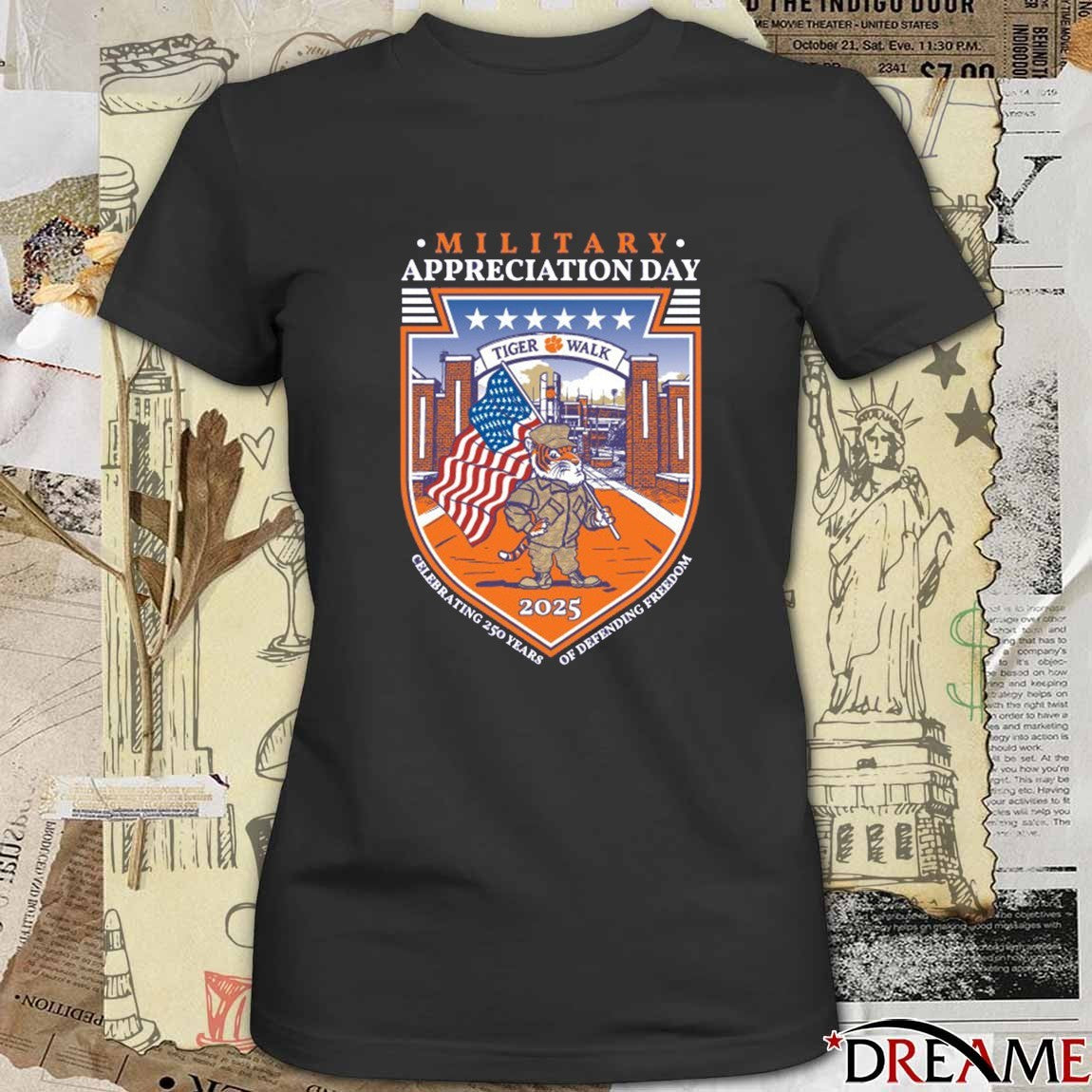Clemson Tigers 2025 Military Appreciation Day Celebrating 250 Years Of Defending Freedom t-shirt