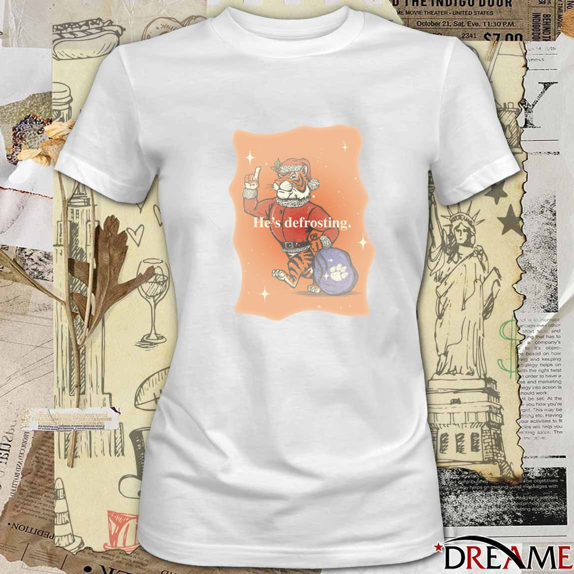 Clemson Tigers He’s Defrosting Santa Claus Holiday Christmas 2025 t-shirt