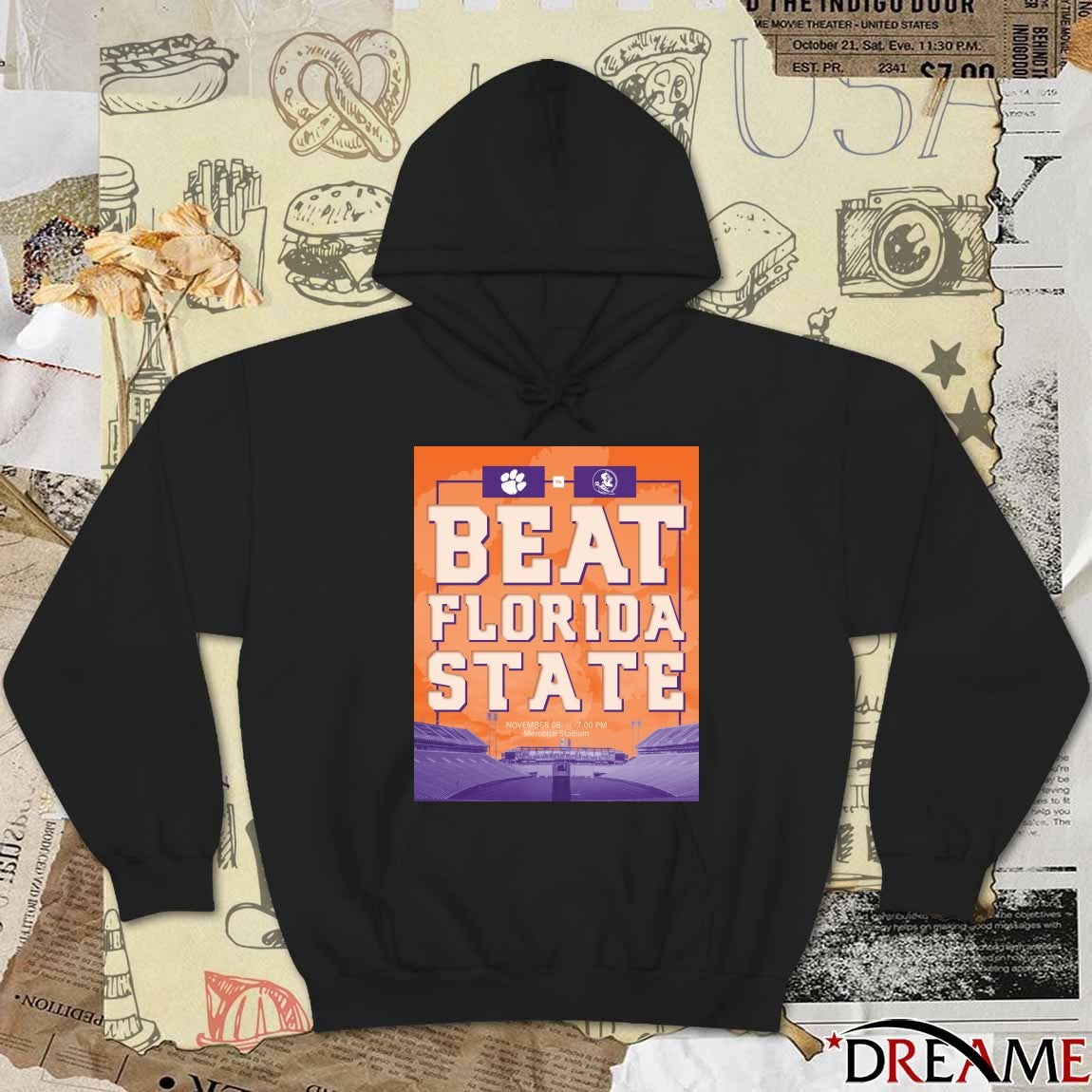 Clemson Tigers Vs Florida State Seminoles Beat Florida State November 8 2025 Memorial Stadium Poster t-shirt