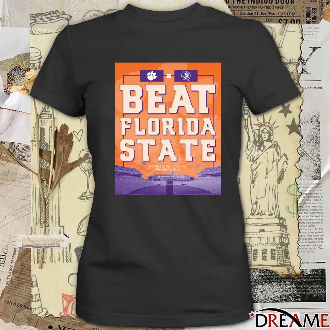 Clemson Tigers Vs Florida State Seminoles Beat Florida State November 8 2025 Memorial Stadium Poster t-shirt