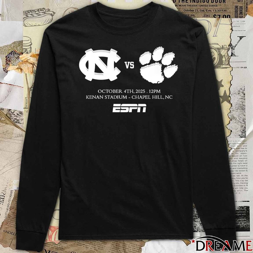 Clemson Tigers Vs North Carolina Tar Heels October 4th, 2025 Kenan Stadium Chapel Hill NC t-shirt