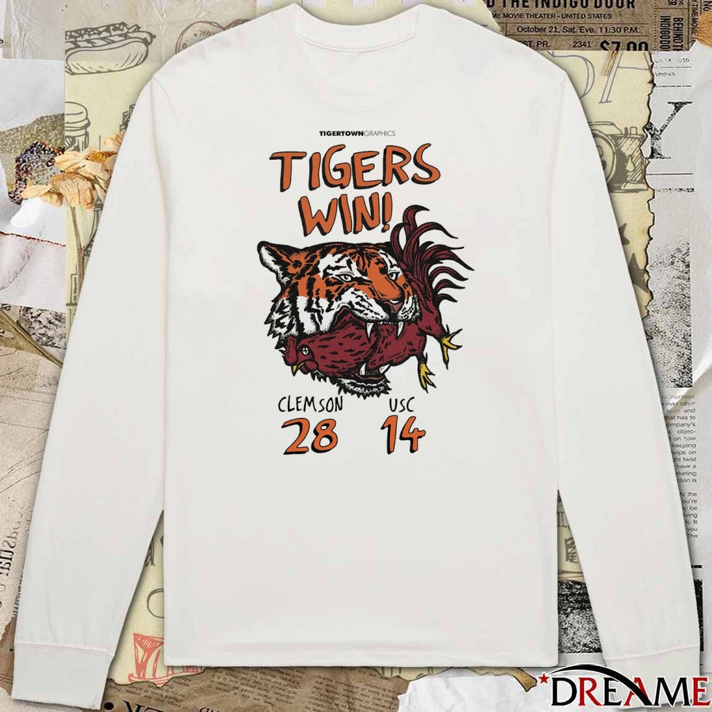 Clemson Tigers Vs USC Trojans Final Score 28 – 14 Tigers Win Tigertown Graphics t-shirt