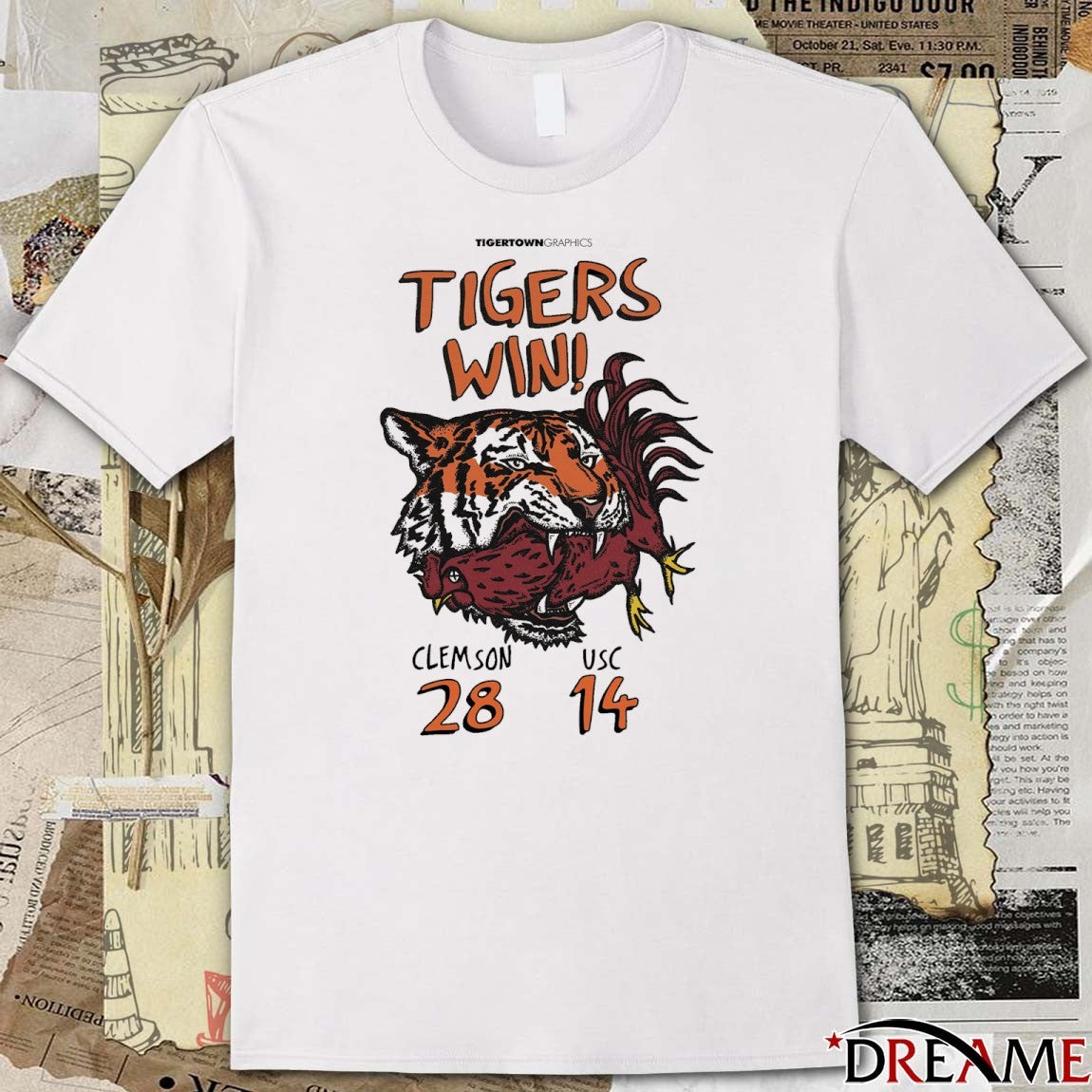 Clemson Tigers Vs USC Trojans Final Score 28 – 14 Tigers Win Tigertown Graphics t-shirt