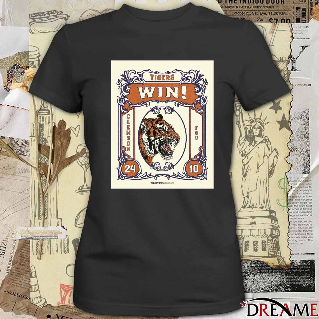 Clemson Tigers Win 24 – 10 Florida State Seminoles Saturday, November 8, 2025 Poster t-shirt