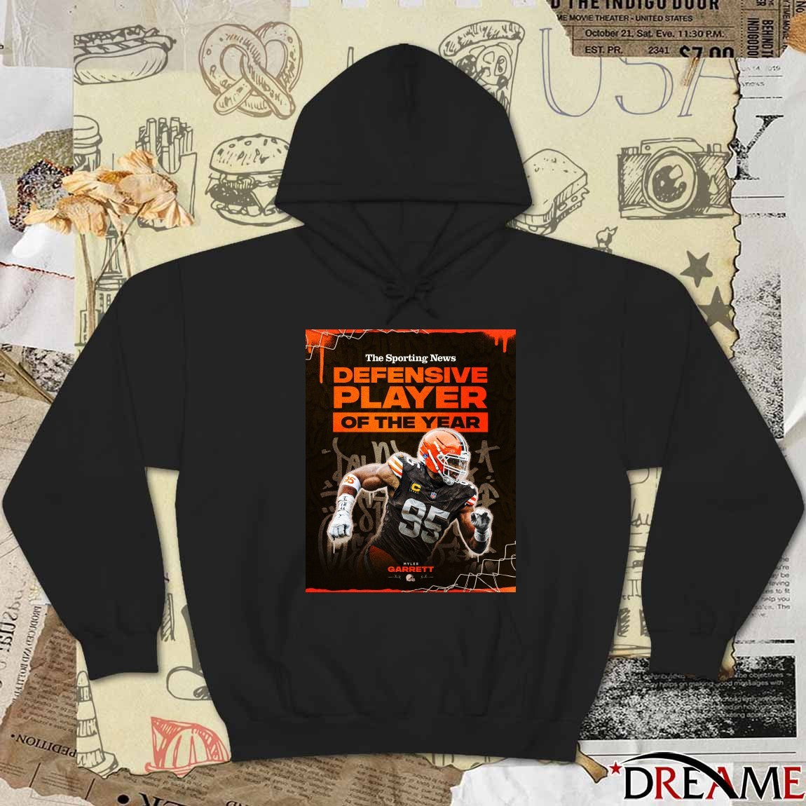 Cleveland Browns The Sporting News Defensive Player Of The Year Myles Garrett Poster t-shirt