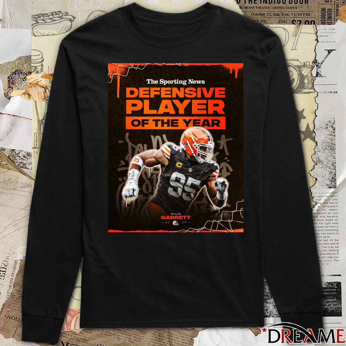 Cleveland Browns The Sporting News Defensive Player Of The Year Myles Garrett Poster t-shirt