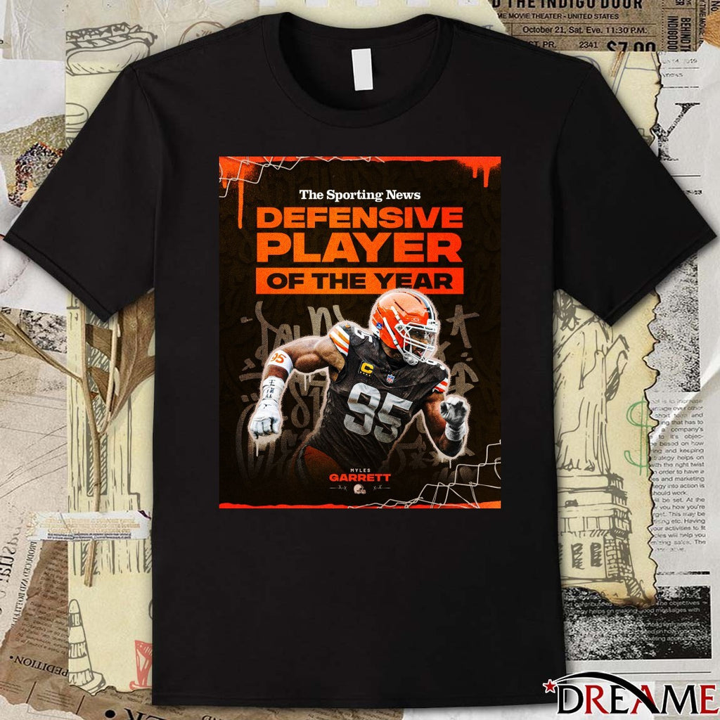 Cleveland Browns The Sporting News Defensive Player Of The Year Myles Garrett Poster t-shirt