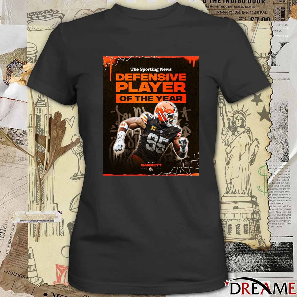 Cleveland Browns The Sporting News Defensive Player Of The Year Myles Garrett Poster t-shirt
