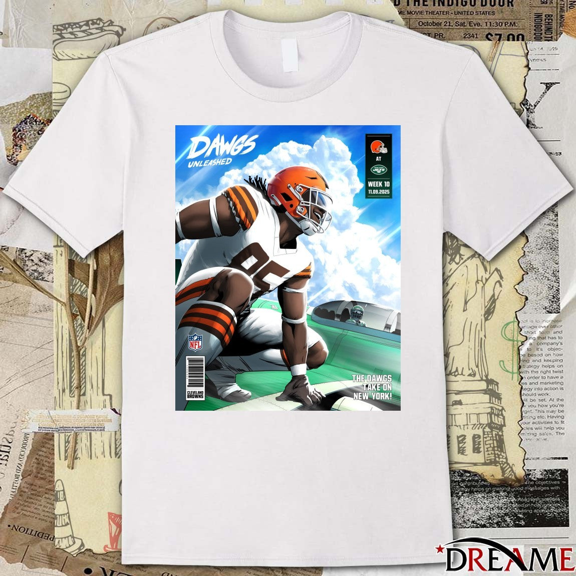 Cleveland Browns vs New York Jets Week 10 09 November 2025 The Dawgs Take On New York Poster t-shirt