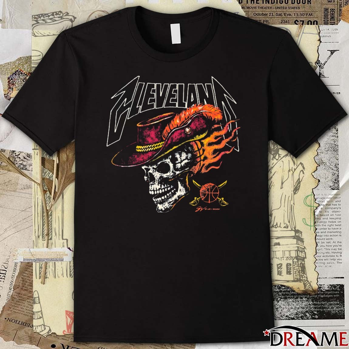 Cleveland Cavaliers Basketball Skull Flames 2025 t-shirt