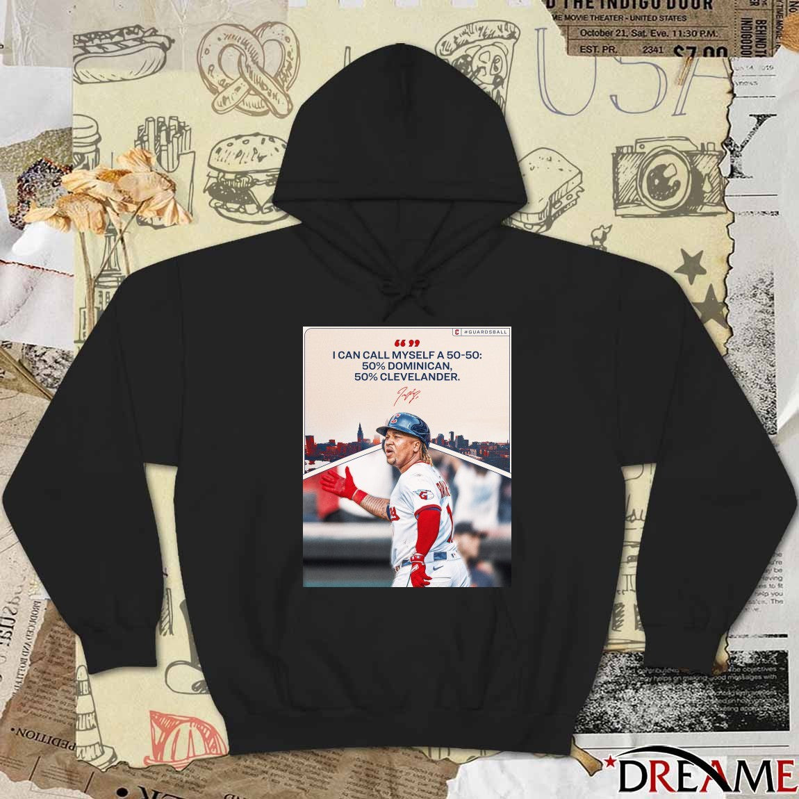 Cleveland Guardians I Can Call Myself A 50-50 50% Dominican 50% Clevelander Signature Poster t-shirt