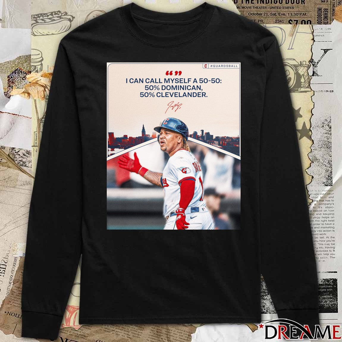 Cleveland Guardians I Can Call Myself A 50-50 50% Dominican 50% Clevelander Signature Poster t-shirt