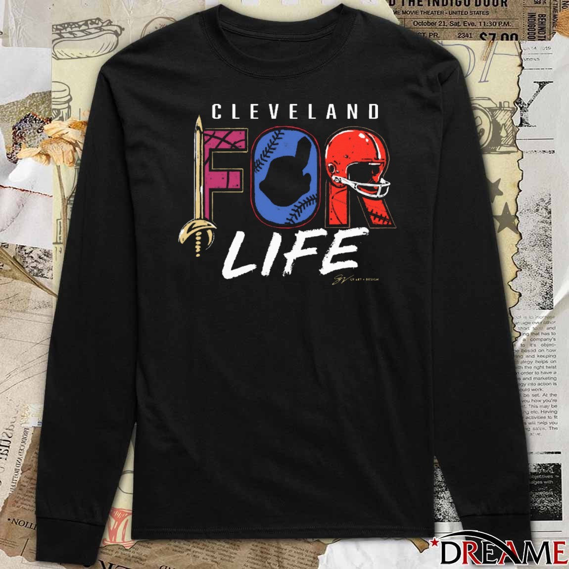 Cleveland Sports For Life Cleveland Guardians and Cleveland Browns Logo t-shirt