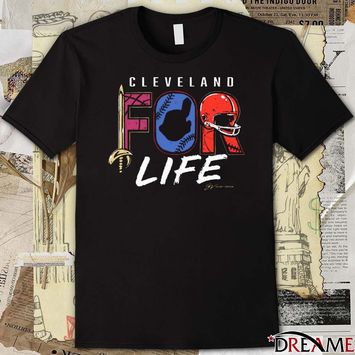 Cleveland Sports For Life Cleveland Guardians and Cleveland Browns Logo t-shirt