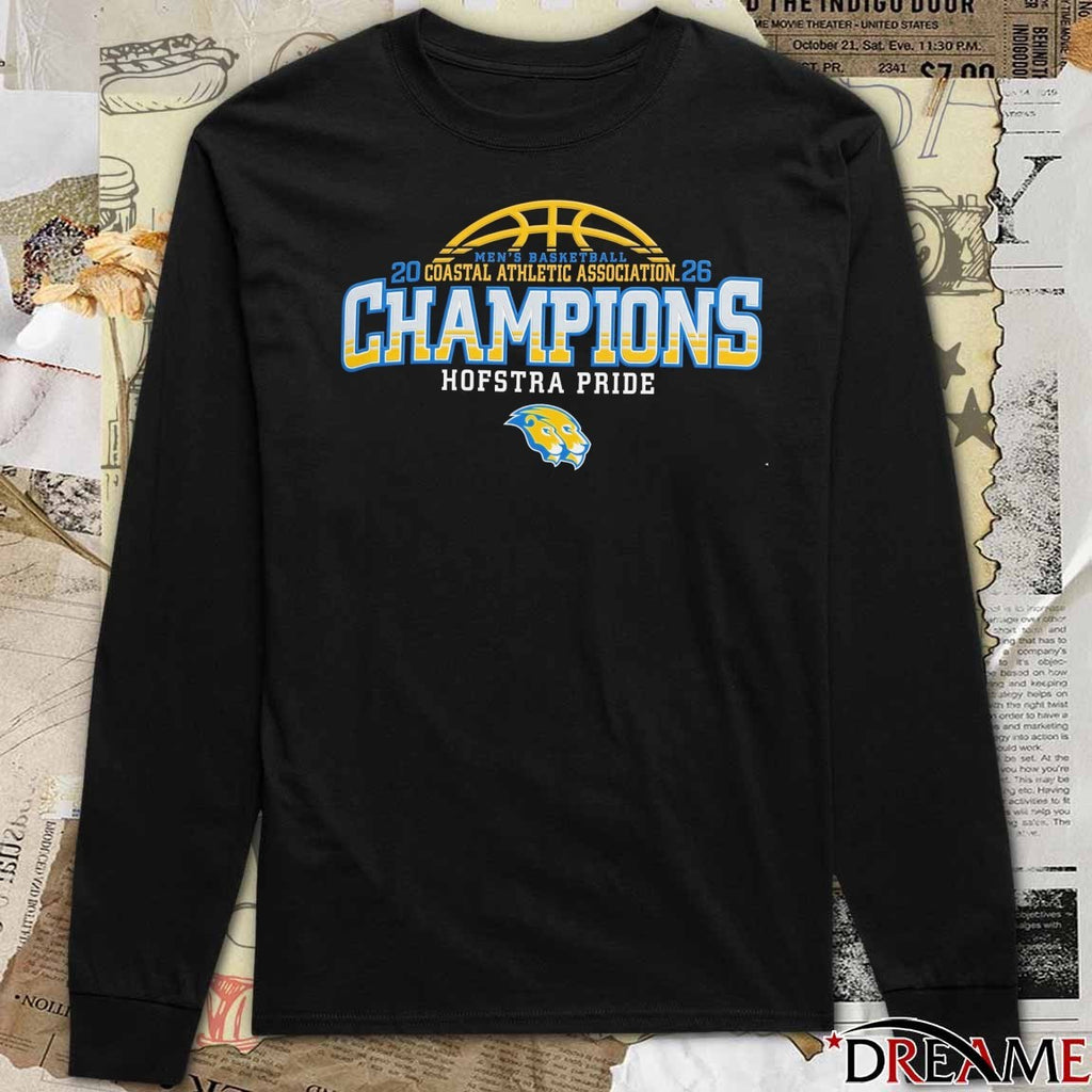 Coastal Athletic Association CAA Champions Hofstra Pride men’s basketball t-shirt